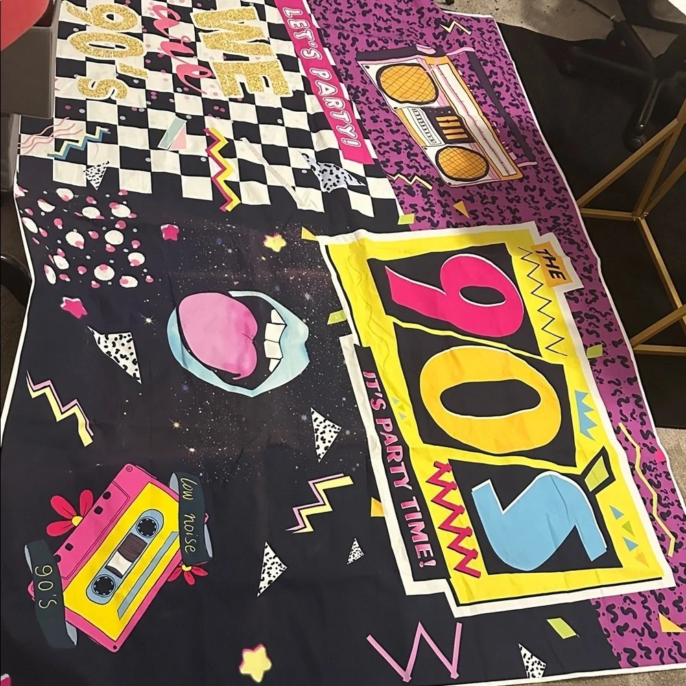 90s Party Backdrop with Retro Design